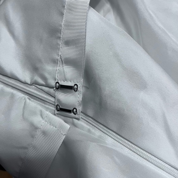 David’s Bridal 81372 short Bubble Hem Black White Sz 16 Strapless Dress Party - Picture 6 of 12